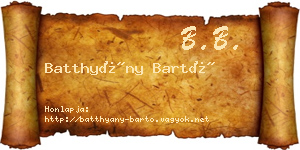 Batthyány Bartó névjegykártya